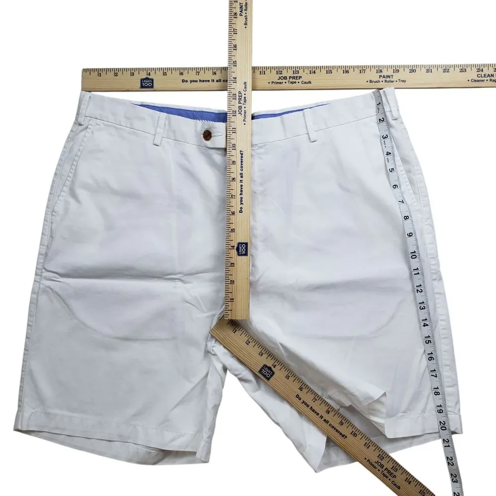 Peter Millar White Flat Front Men’s Shorts
